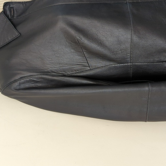 Express Vintage Genuine Leather Black Trench Jacket 13/14 - Picture 10 of 16